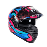 Capacete FW3 GTX Classsic Rosa e Azul - Minha loja