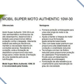 Mobil Super Moto 10w30 - Óleo Semi Sintético Mobil Super Moto 10w30